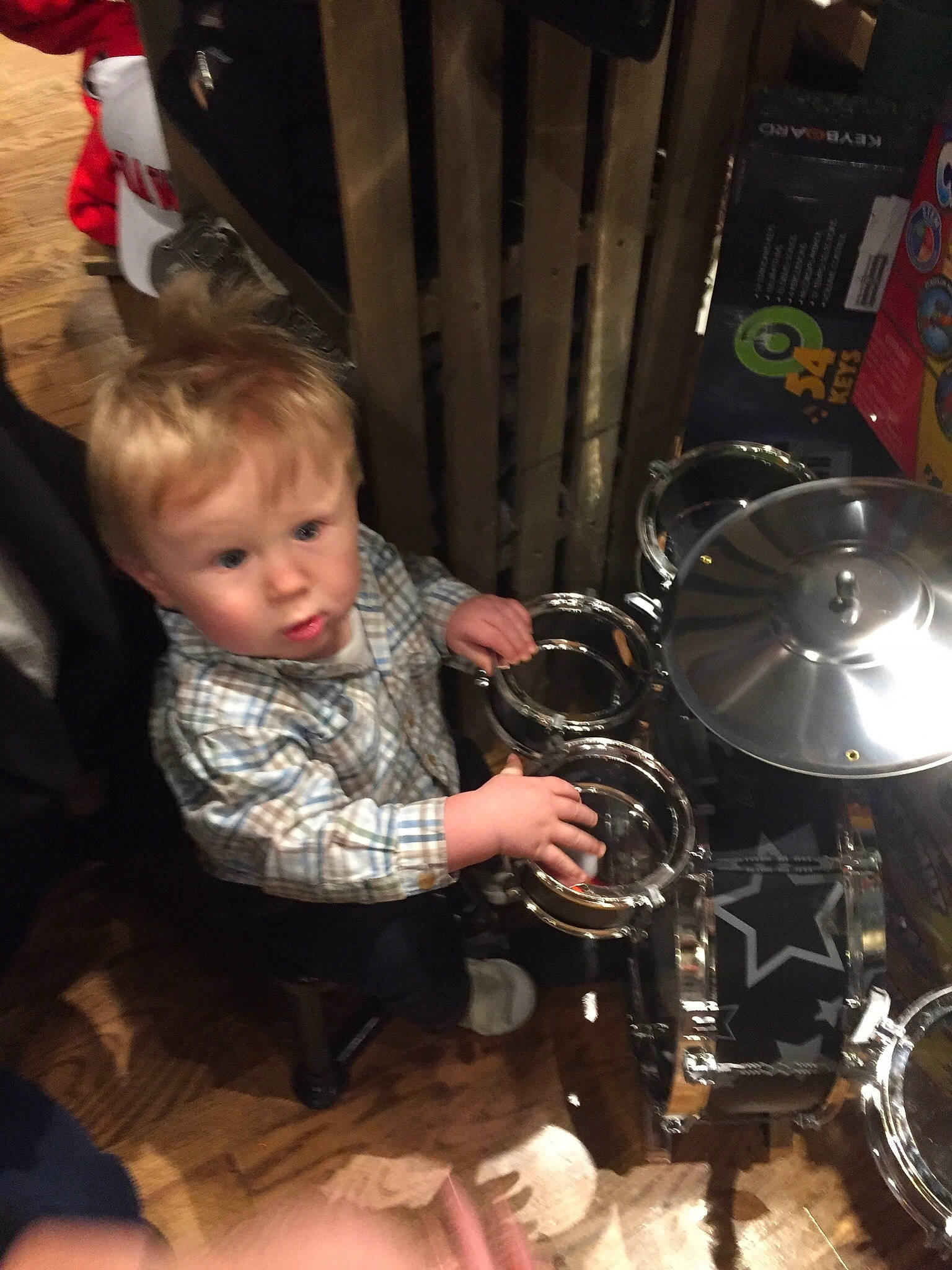 Michael joined the competition — help win amazing prizes! bass_drum, child, cymbal, drum, drumhead, drummer, drums, gong_bass_drum, idiophone, membranophone, musical_instrument, musician, percussion, percussionist, person, snare_drum, tambora, timbales, toddler, tom_tom_drum