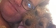 Otis James joined the competition — help win amazing prizes! accessories, animal, baby, bodypart, canine, couch, dog, face, finger, glasses, hand, head, person, pet, photography, portrait, puppy, skin, tattoo, terrier