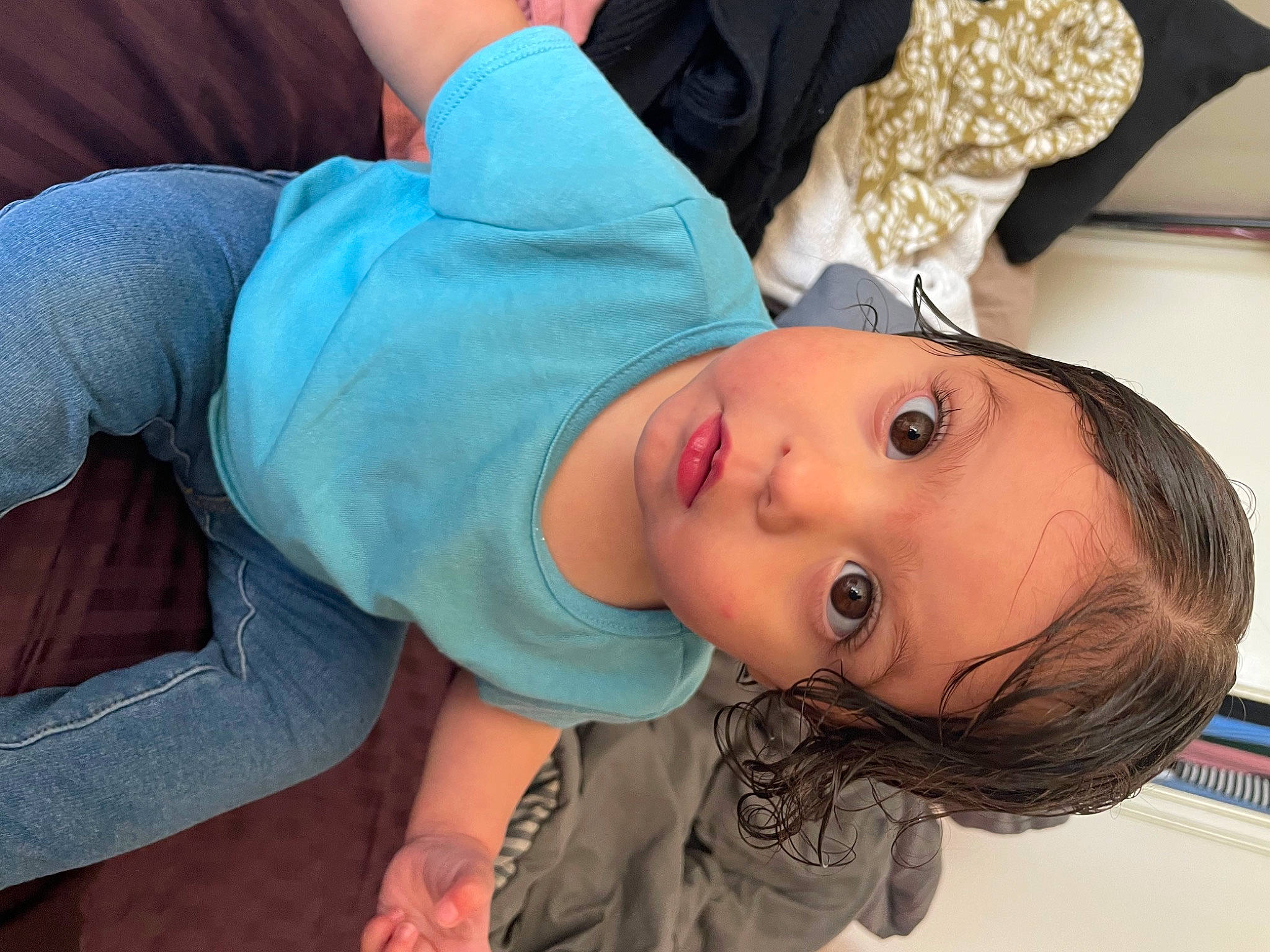 Sophia is registered to the contest to win money with this photo: baby, cheek, comfort, cool, ear, eyelash, facial_expression, head, headgear, human_body, joint, lip, mammal, mouth, neck, nose, person, plant, skin, sleeve