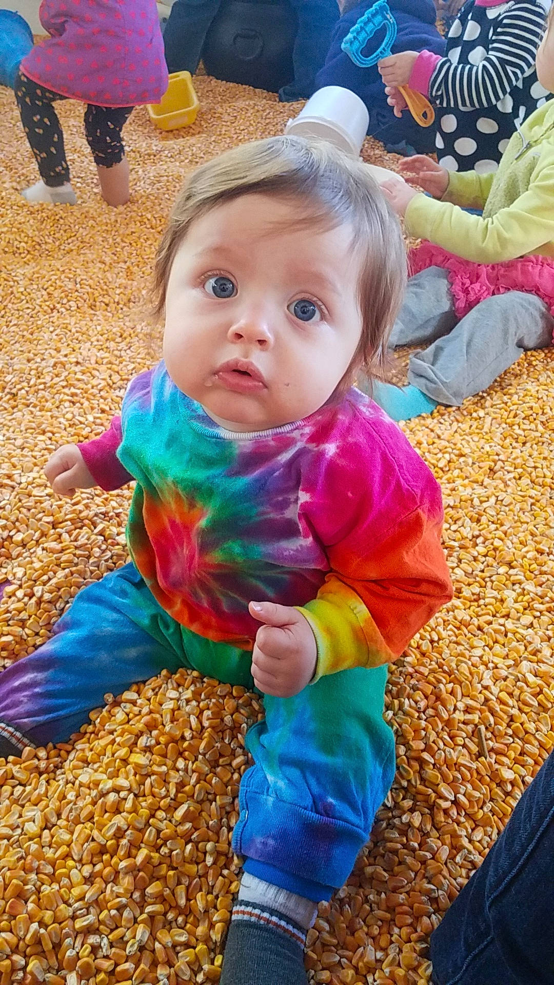 Wesson is registered to the contest to win money with this photo: child, day, eye, fun, girl, infant, person, play, product, toddler, toy, yellow