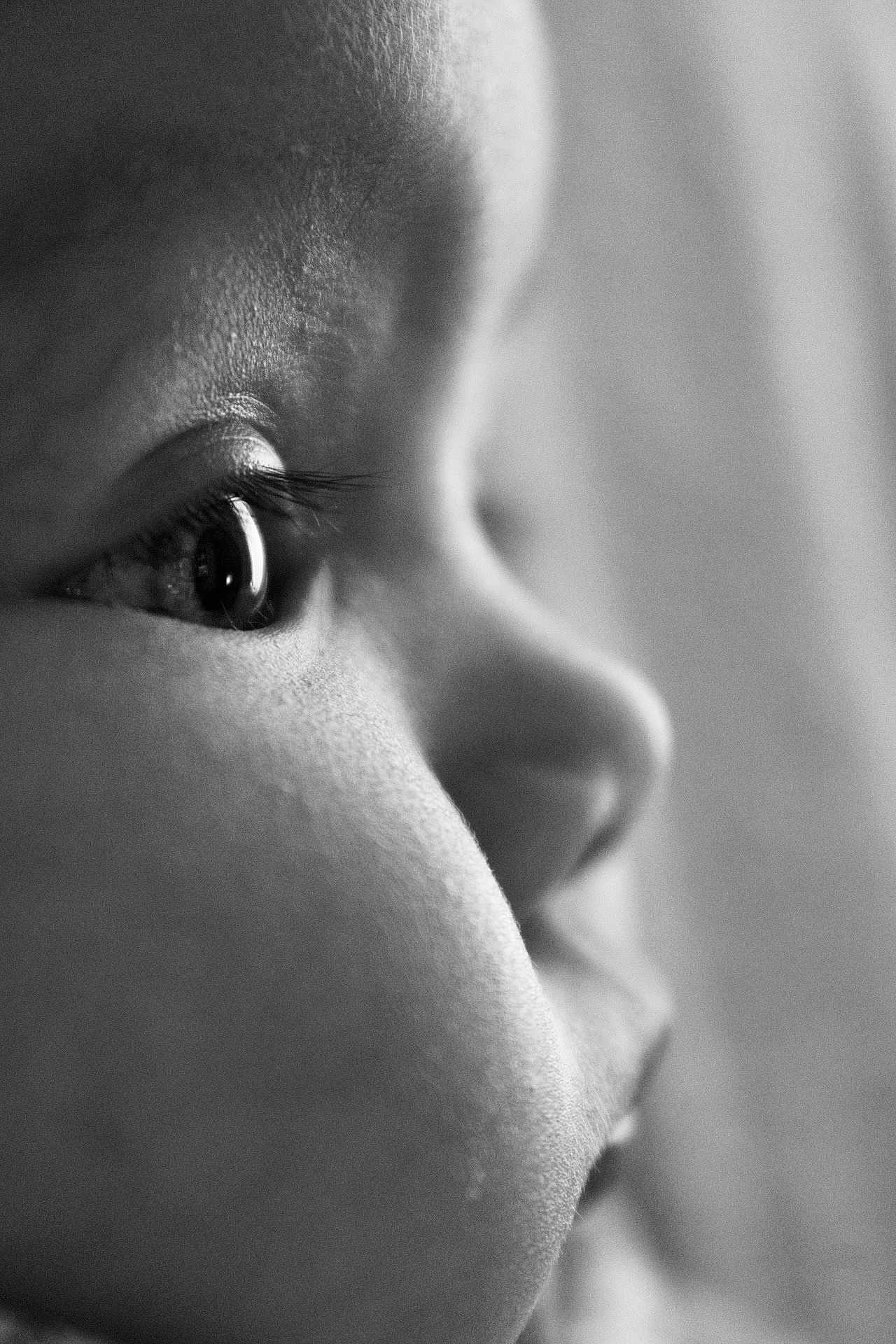 Violet Mae joined the competition — help win amazing prizes! black_and_white, cheek, child, close_up, curiosity, detailed, expression, eye, eyelashes, face, innocence, intimate, monochrome, natural_light, nose, portrait, profile, skin_texture, soft_lighting, young