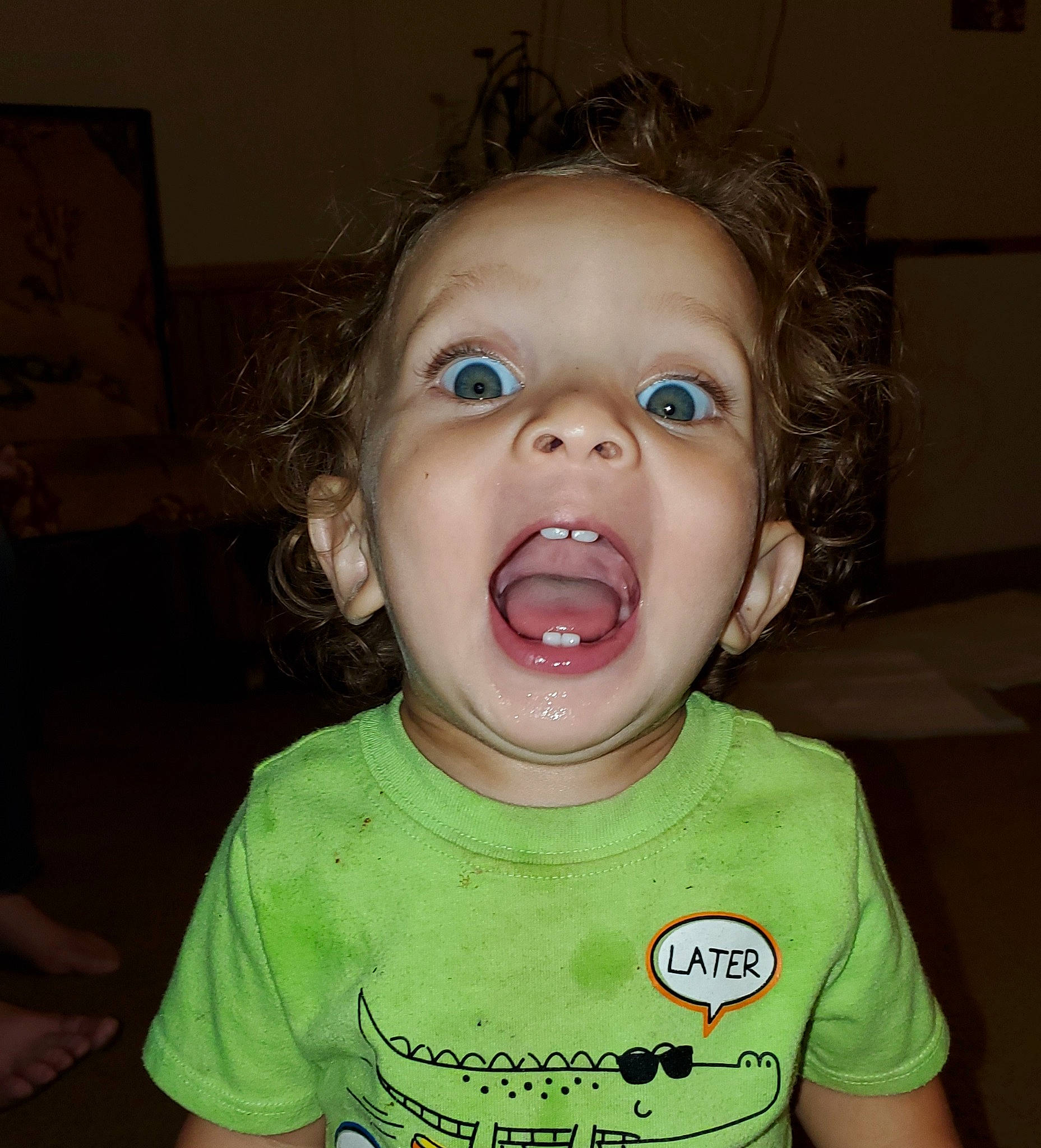 Preston joined the competition — help win amazing prizes! baby_making_funny_faces, cheek, child, chin, ear, eye, face, facial_expression, forehead, head, human_body, laugh, lip, mouth, nose, organ, person, smile, toddler, tongue