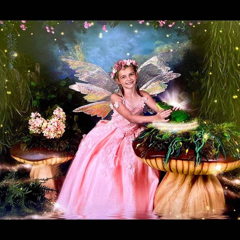 Isabella joined the competition — help win amazing prizes! angel, art, cg_artwork, entertainment, event, fashion, fashion_design, fictional_character, flash_photography, formal_wear, happy, headwear, joy, mythical_creature, nature, painting, people_in_nature, performing_arts, person, petal