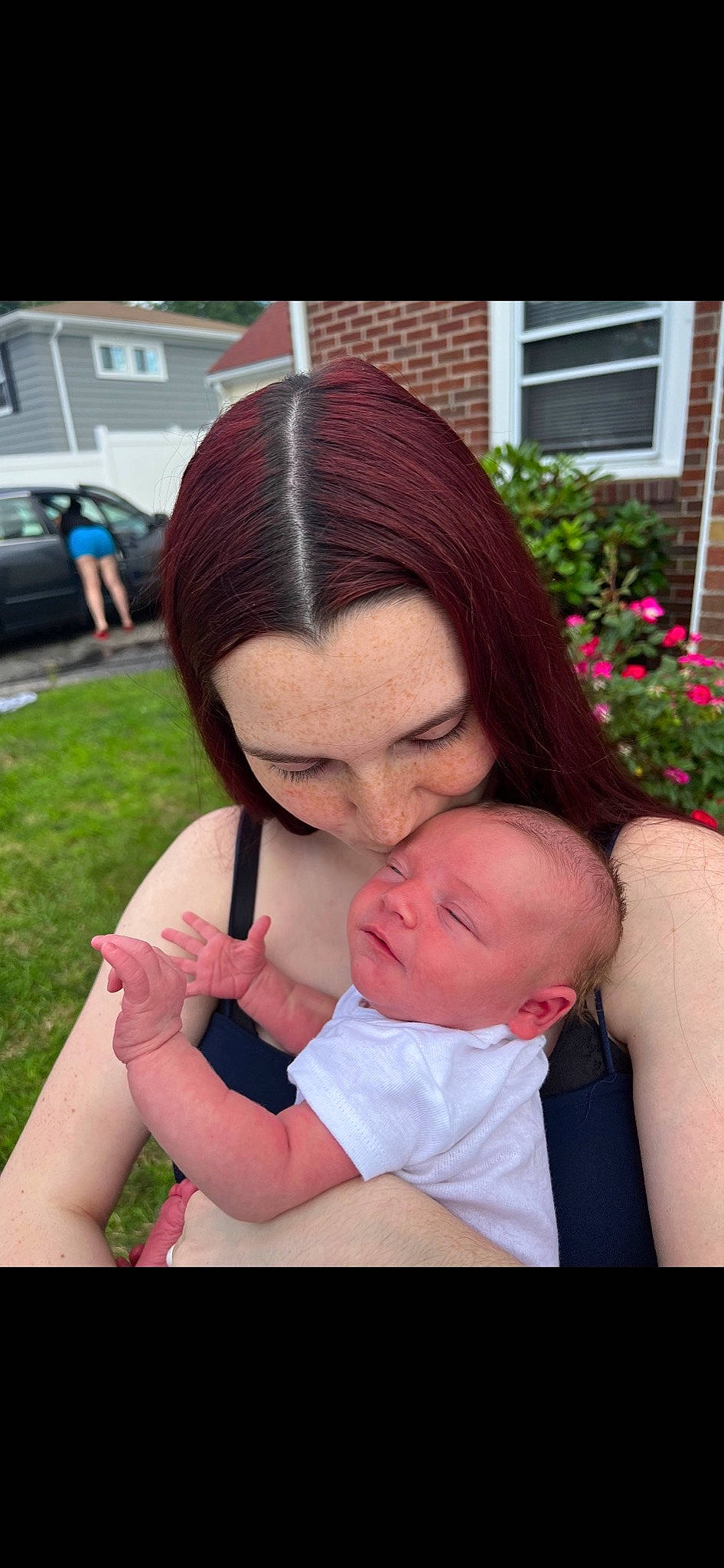 Bellamy joined the competition — help win amazing prizes! baby, child, comfort, event, finger, gesture, grass, hairstyle, happy, hug, leisure, love, people_in_nature, person, pink, plant, recreation, sitting, skin, toddler