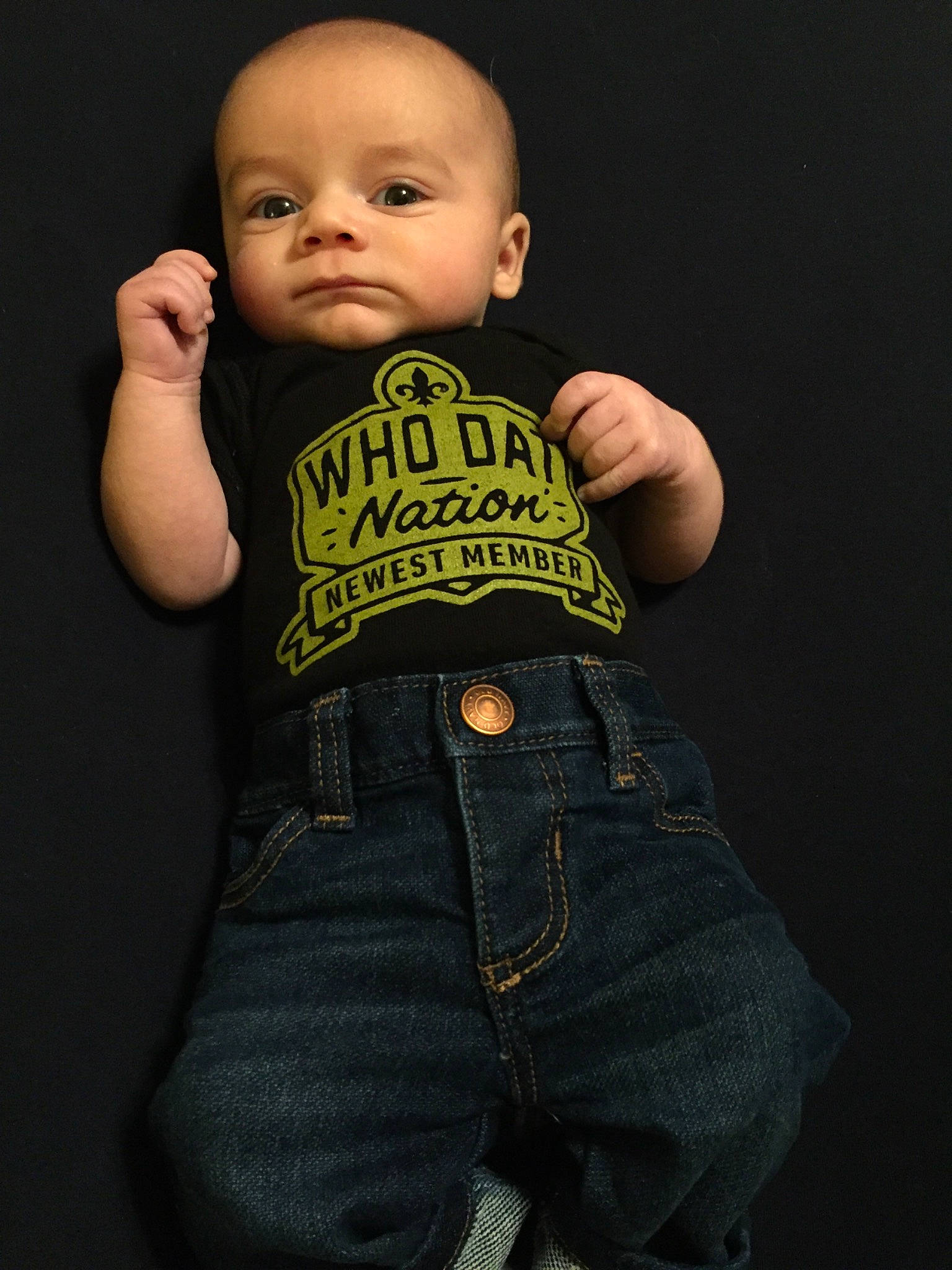 Johnnie is registered to the contest to win money with this photo: baby, cheek, child, child_model, cool, denim, finger, flash_photography, hand, head, jeans, male, muscle, person, photo_shoot, sitting, sleeve, smile, standing, t_shirt