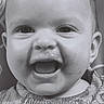 Amara joined the competition — help win amazing prizes! baby, close_up, smiling, happy, face, infant, child, black_and_white, portrait, cute, expression, clothing, pattern, young, skin, head, eyes, mouth, joy, person