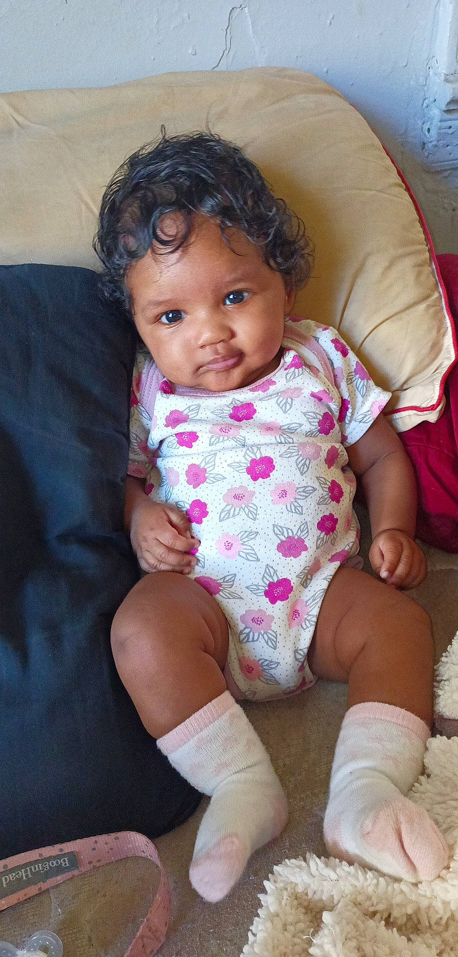 Dream joined the competition — help win amazing prizes! baby, baby_toddler_clothing, cheek, comfort, eye, eyelash, face, finger, head, infant_bodysuit, joint, leg, lip, mouth, person, pink, skin, sleeve, textile, thigh