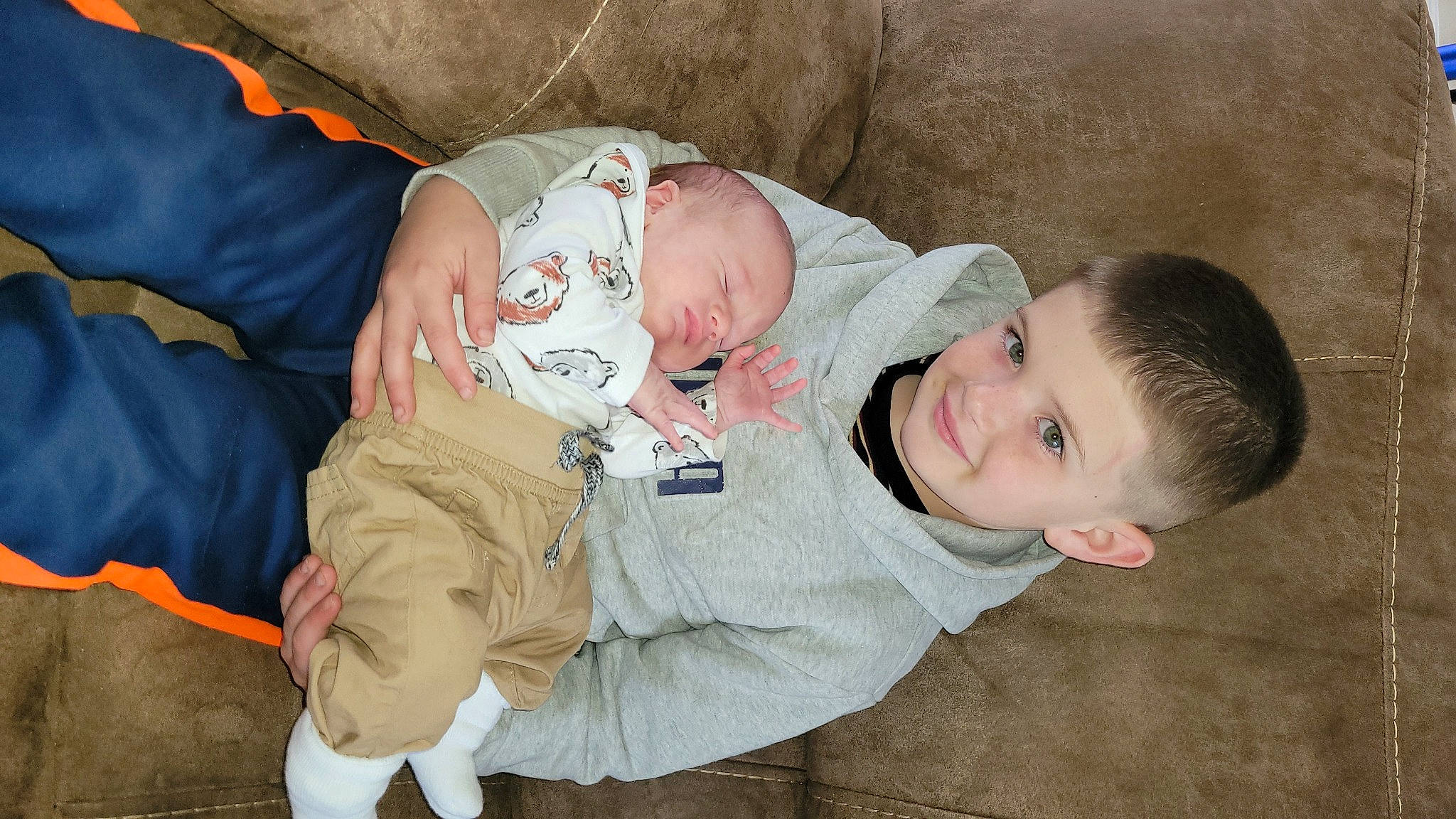 Blaine joined the competition — help win amazing prizes! baby, baby_toddler_clothing, cheek, child, comfort, eye, face, finger, fun, happy, joy, lap, mammal, mouth, person, sibling, sitting, sleeve, smile, toddler