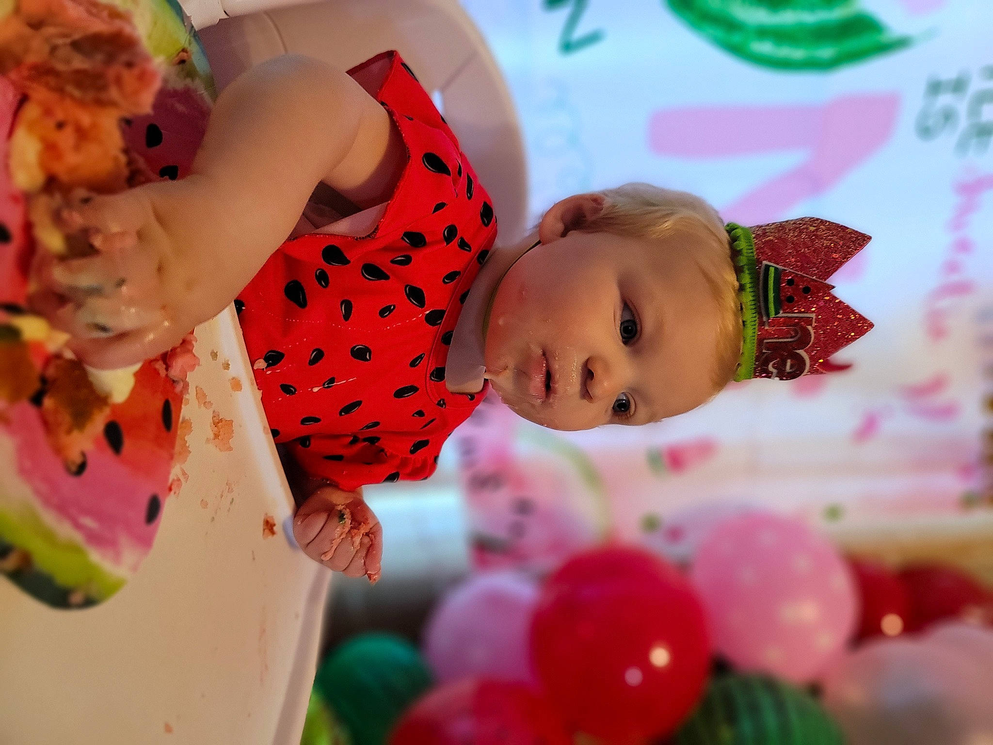 Sheiann Lakelyn is registered to the contest to win money with this photo: baby, child, event, facial_expression, fun, happy, leisure, party, party_supply, pattern, peach, people_in_nature, person, pink, plant, play, skin, spring, sweetness, toddler