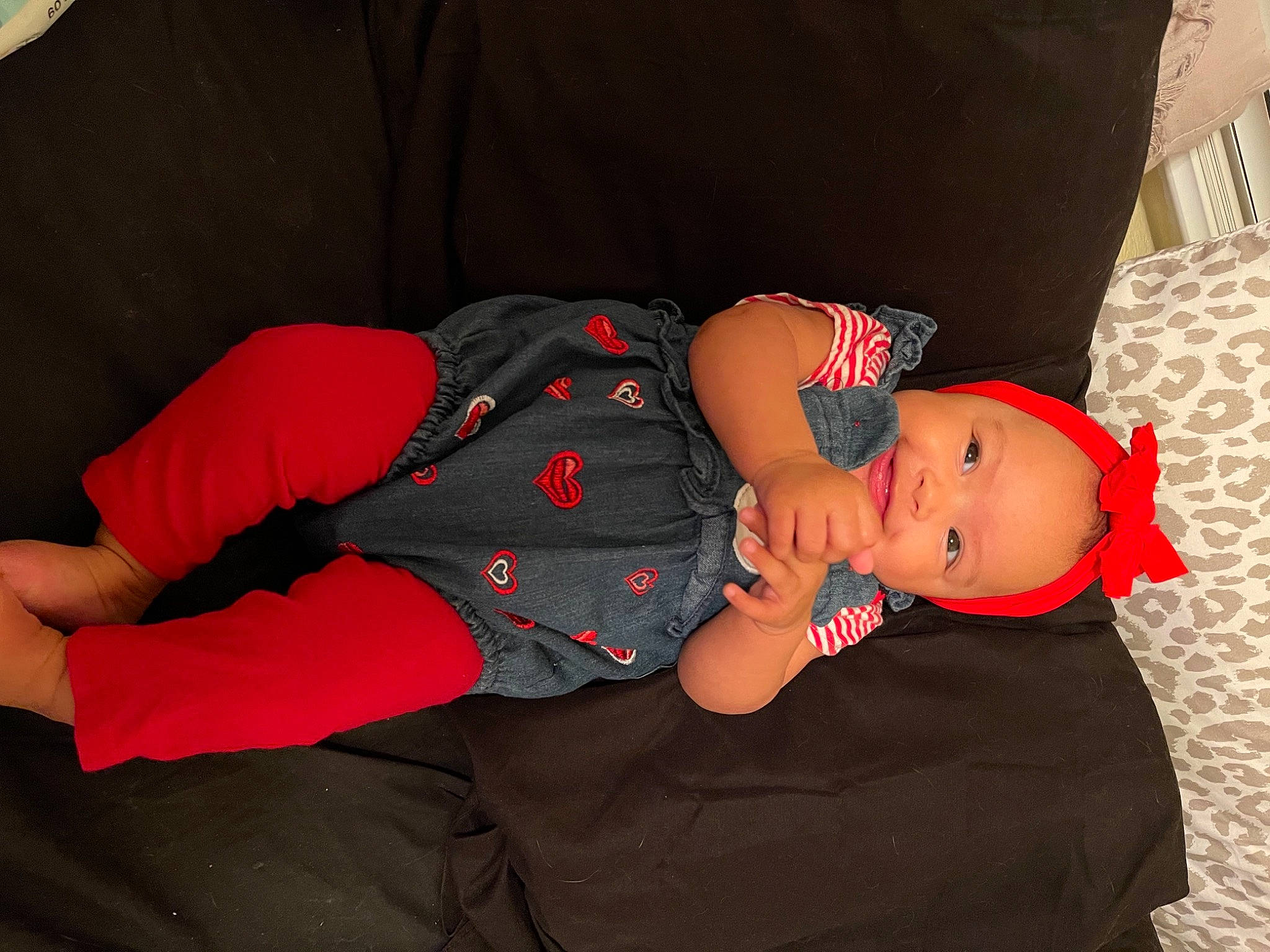 Lorelei joined the competition — help win amazing prizes! abdomen, baby, baby_products, baby_toddler_clothing, comfort, dress, elbow, finger, hat, human_leg, joint, knee, lap, leg, pattern, person, sitting, sleeve, thigh, toddler