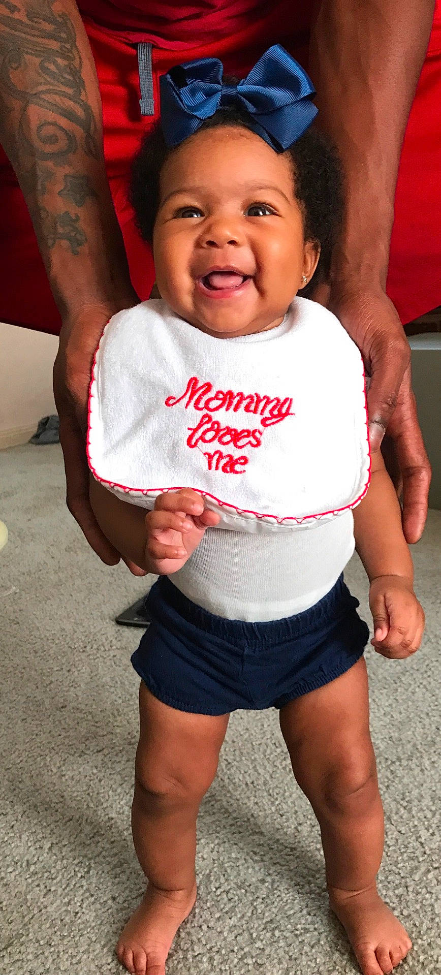 Da'Layla is registered to the contest to win money with this photo: abdomen, arm, child, finger, fun, girl, hand, infant, joint, leg, muscle, person, pink, product, sitting, skin, smile, thigh, toddler, trunk