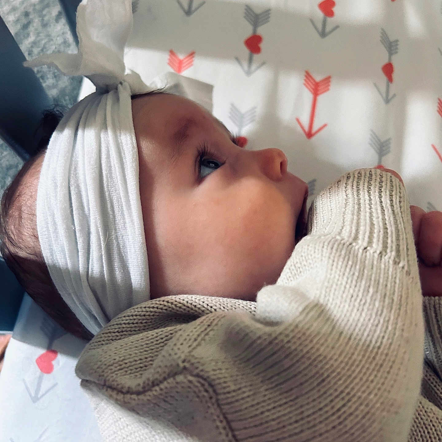 Octavia joined the competition — help win amazing prizes! architecture, baby, bed, blanket, bonnet, building, clothing, crib, face, furniture, hat, head, hospital, infantbed, newborn, person