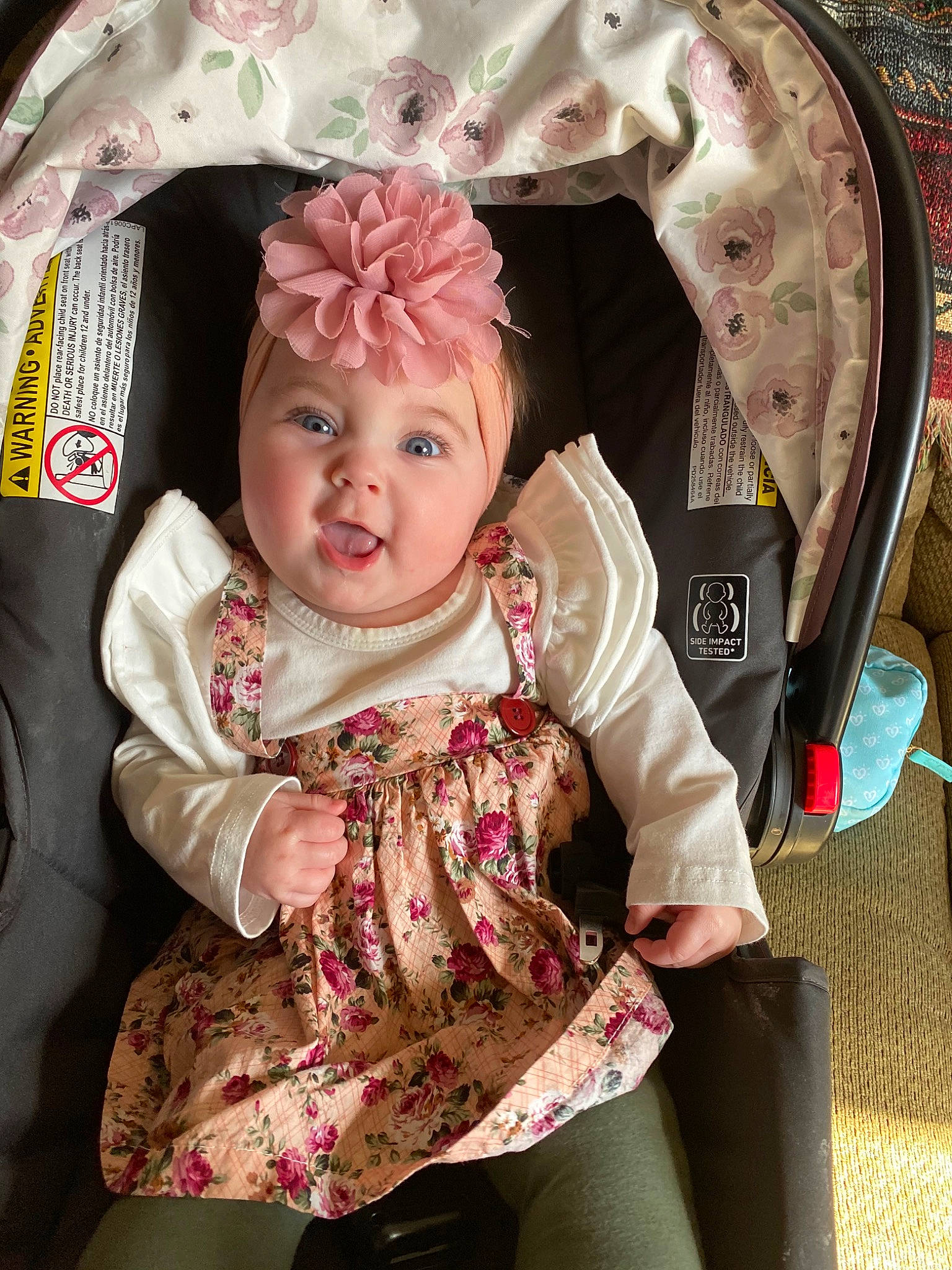 Annabella is registered to the contest to win money with this photo: child, headwear, person, pink, smile, toddler