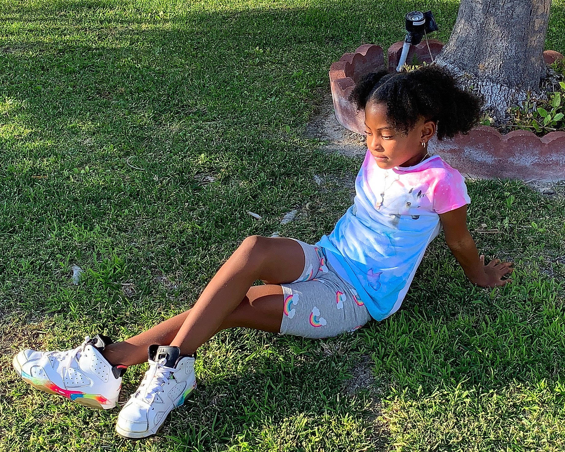 Kyi Carter joined the competition — help win amazing prizes! child, fun, grass, happy, lawn, leg, leisure, person, plant, play, shoe, summer, toddler, tree, vacation