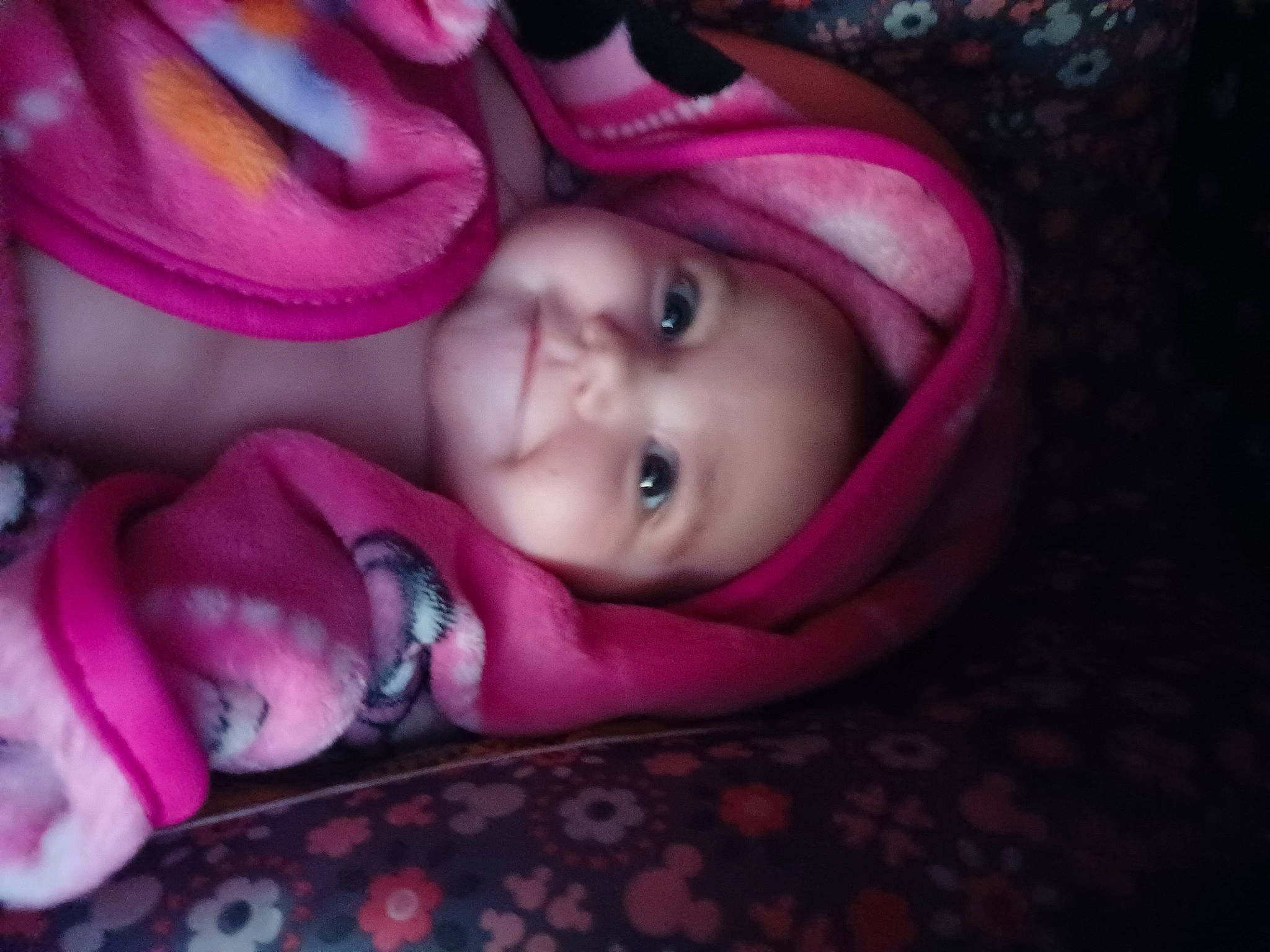 Paisleigh joined the competition — help win amazing prizes! baby, cheek, chin, eye, eyebrow, eyelash, face, happy, head, headwear, human_body, iris, lip, mouth, nose, person, pink, purple, skin, smile