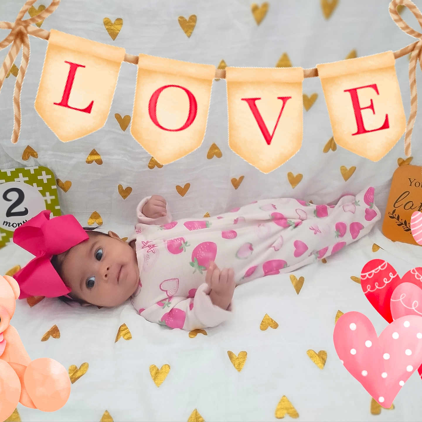Isabella is registered to the contest to win money with this photo: baby, blanket, cap, clothing, crib, face, furniture, hat, head, homedecor, indoors, infantbed, newborn, number, people, person, photography, portrait, symbol, text