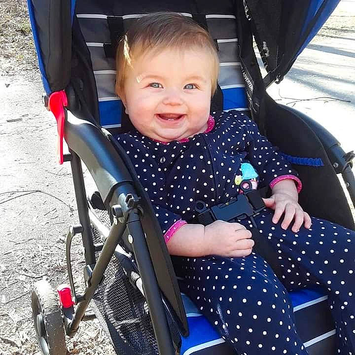 Kataleya is registered to the contest to win money with this photo: baby, baby_carriage, baby_products, child, design, joy, pattern, person, play, product, sitting, smile, toddler, vacation