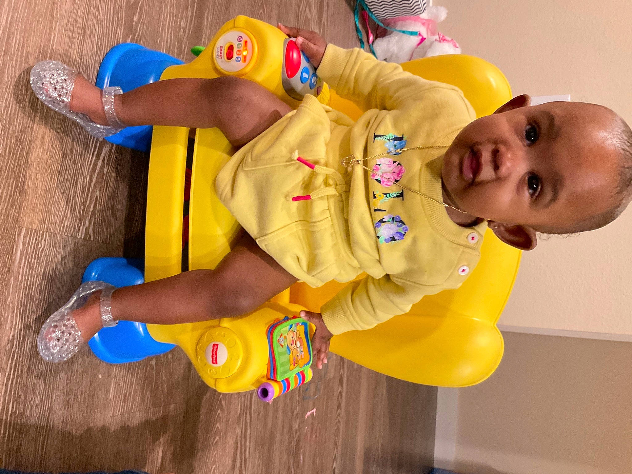 Iyanna joined the competition — help win amazing prizes! arm, baby, baby_products, baby_toddler_clothing, ball, child, electric_blue, finger, fun, hand, happy, leisure, nose, orange, person, personal_protective_equipment, recreation, shorts, sportswear, toddler