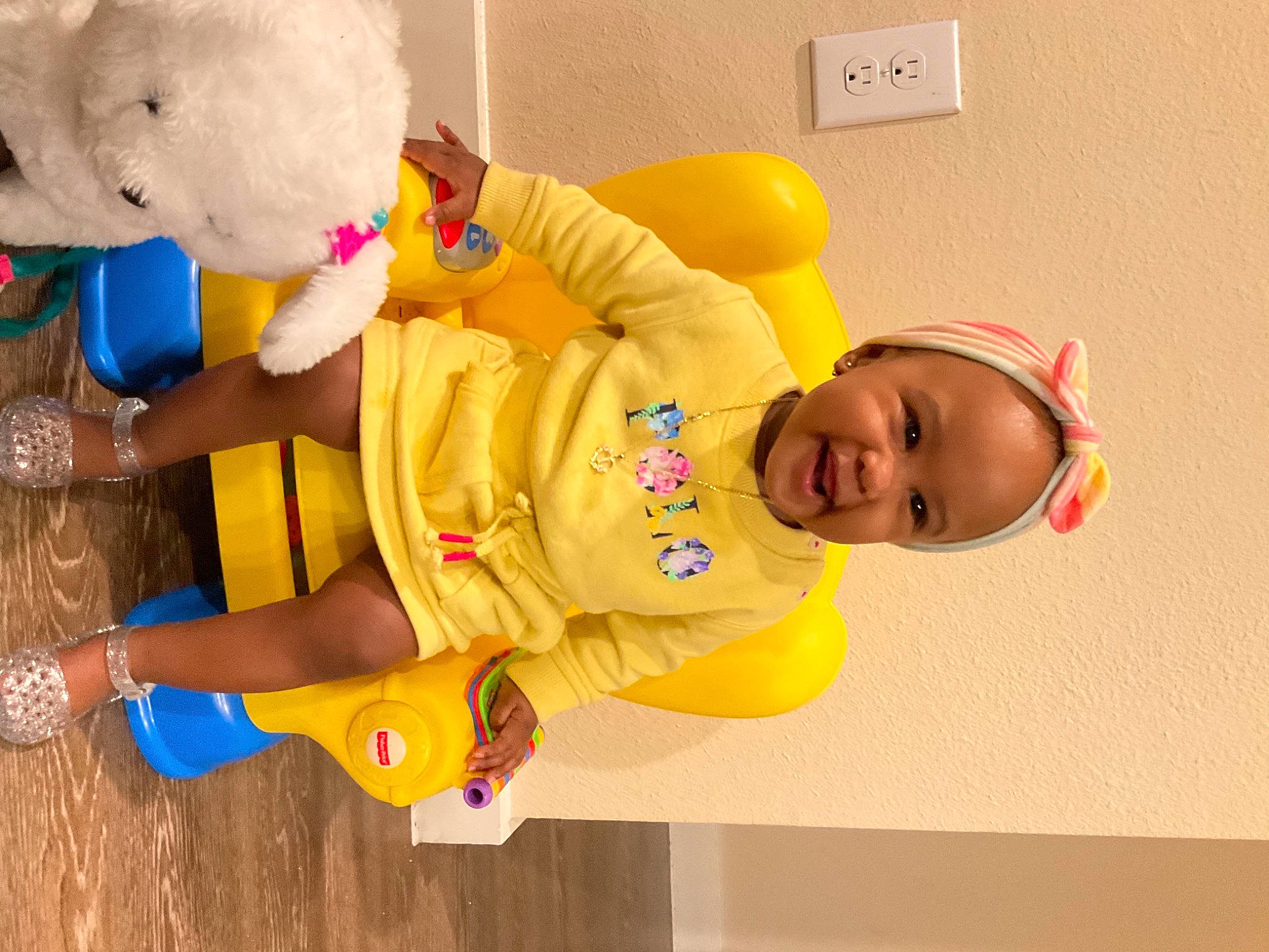 Iyanna joined the competition — help win amazing prizes! baby, baby_products, baby_toddler_clothing, baby_toys, child, cleanliness, costume, fun, happy, leisure, person, play, product, room, smile, stuffed_toy, teddy_bear, toddler, toy