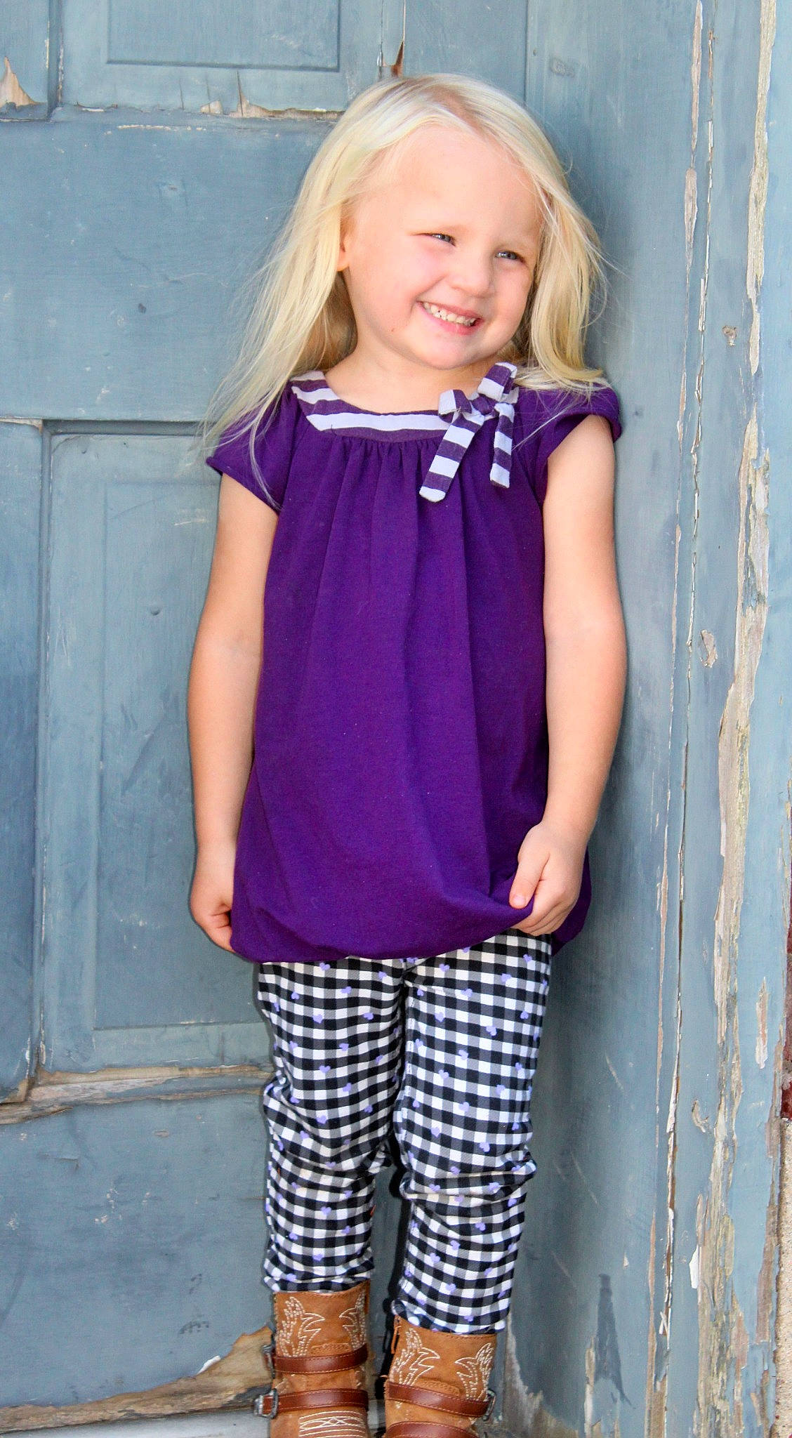 Kellianne joined the competition — help win amazing prizes! child, child_model, clothing, design, dress, electric_blue, joy, leggings, neck, pattern, person, purple, shoulder, sleeve, t_shirt, tights, toddler, trousers
