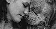 Bear Bear joined the competition — help win amazing prizes! affection, animal, black_and_white, bond, calm, casual_clothing, closeup, dog, emotion, face, friendship, head, human, love, nature, outdoor, pet, portrait, short_hair, woman