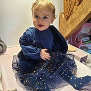 Shana participe au concours pour gagner de l'argent avec cette photo : baby, bed, bodypart, clothing, coat, costume, dress, face, finger, furniture, hand, head, jacket, jeans, pants, person, photography, portrait, sitting, wood