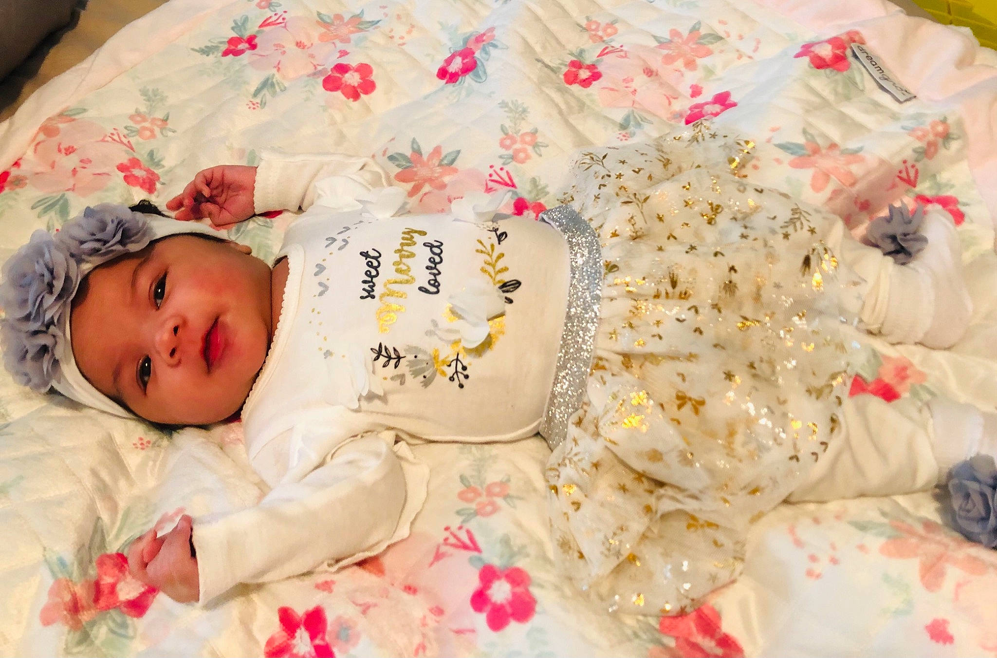 Marilyn Rose is registered to the contest to win money with this photo: baby, baby_toddler_clothing, bed_sheet, bedding, bedtime, child, comfort, event, hat, headwear, linens, pattern, person, pink, room, sleep, sweetness, textile, toddler