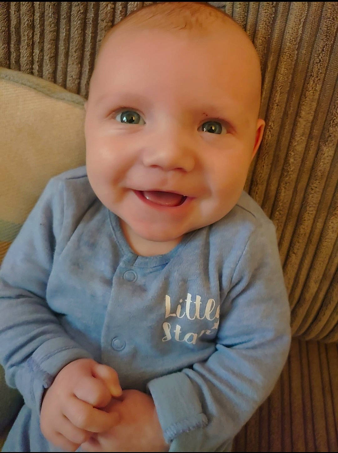 Finnley joined the competition — help win amazing prizes! baby, baby_toddler_clothing, cheek, chin, clothing, eye, eyebrow, finger, flooring, hair, happy, human_body, iris, joy, lip, mouth, nose, person, skin, sleeve