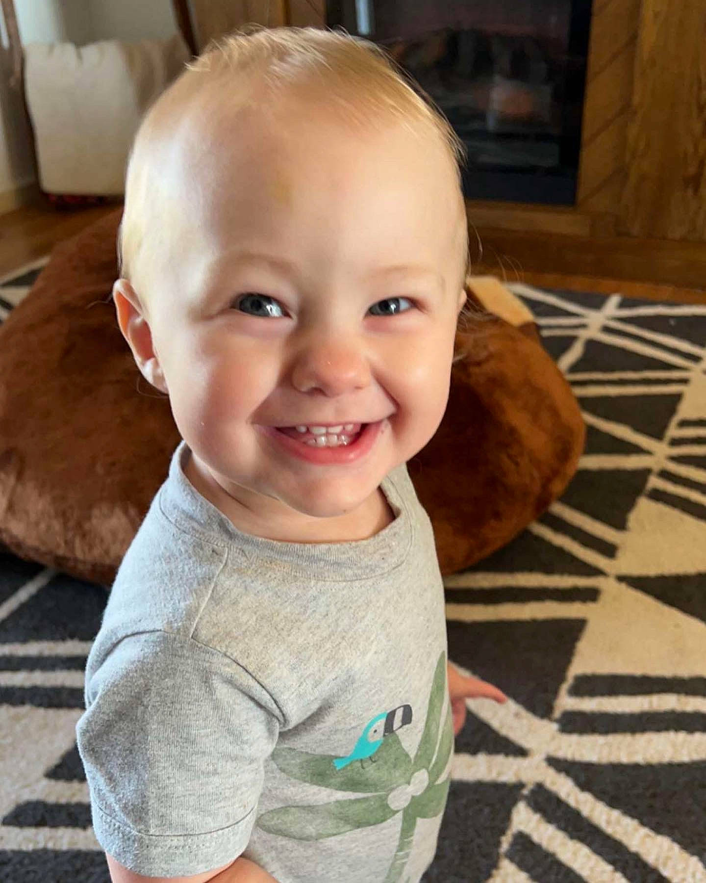 Lennox joined the competition — help win amazing prizes! baby, baby_toddler_clothing, cheek, chin, eye, eyebrow, face, facial_expression, floor, happy, head, iris, joy, mouth, nose, person, skin, sleeve, smile, t_shirt