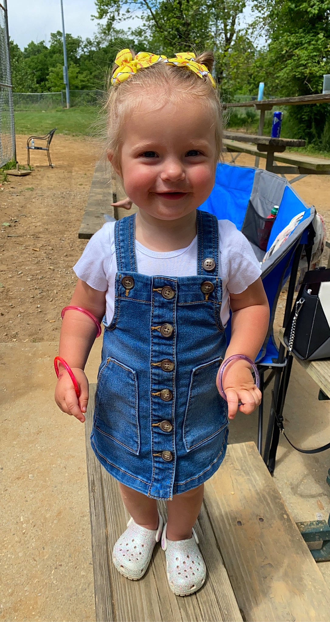 Everleigh is registered to the contest to win money with this photo: baby, baby_toddler_clothing, blue, cool, electric_blue, eye, fun, grass, hairstyle, happy, iris, joy, leisure, person, plant, skin, sleeve, smile, t_shirt, toddler