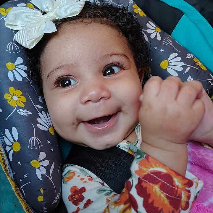 Graciemay is registered to the contest to win money with this photo: baby, babylaughing, face, hair, happy, head, person, photography, portrait, smile