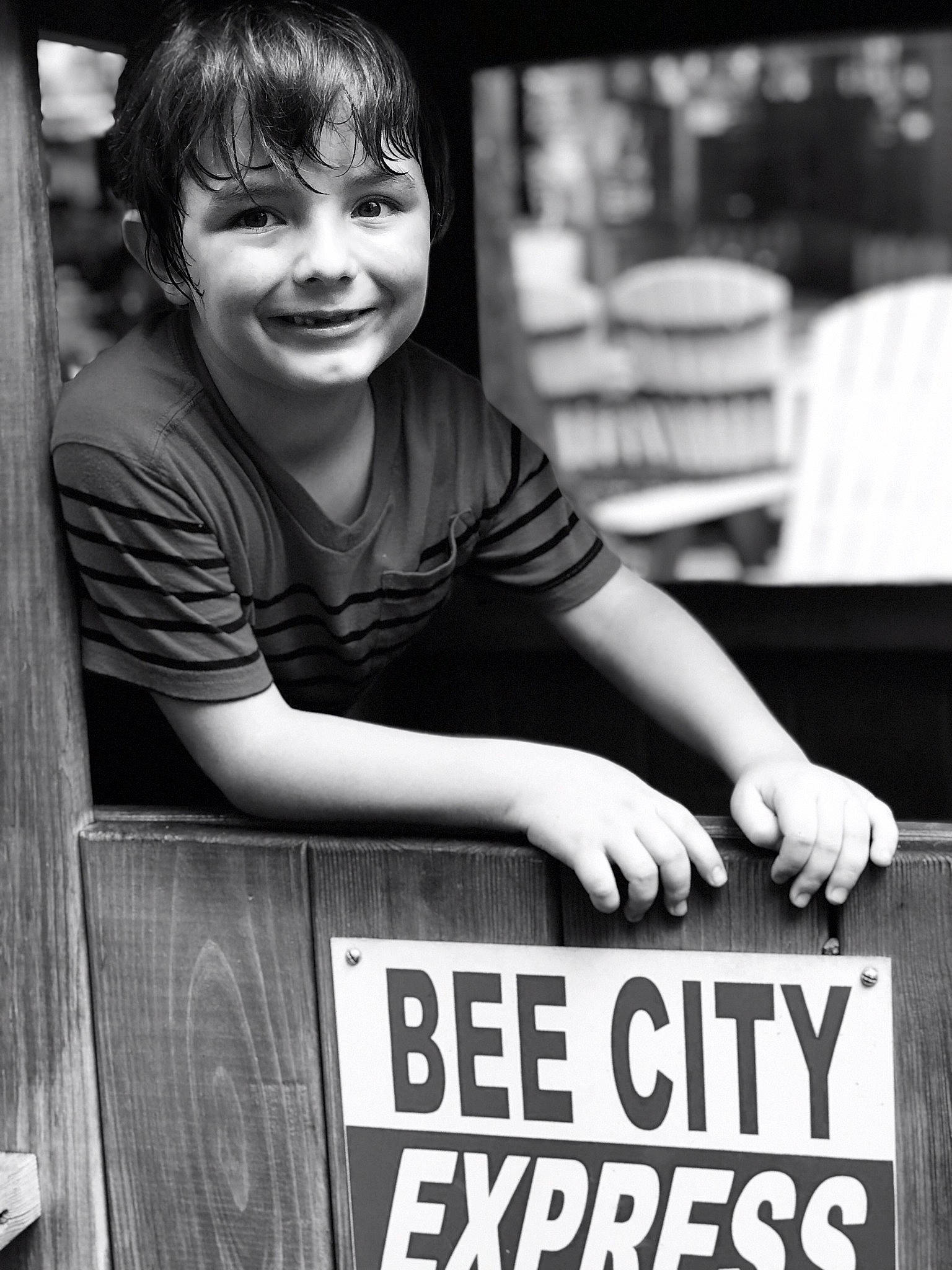 Wyatt is registered to the contest to win money with this photo: arm, bangs, black, black_and_white, elbow, flash_photography, font, happy, joy, monochrome, monochrome_photography, person, photograph, recreation, sitting, smile, snapshot, stock_photography, street_fashion, style