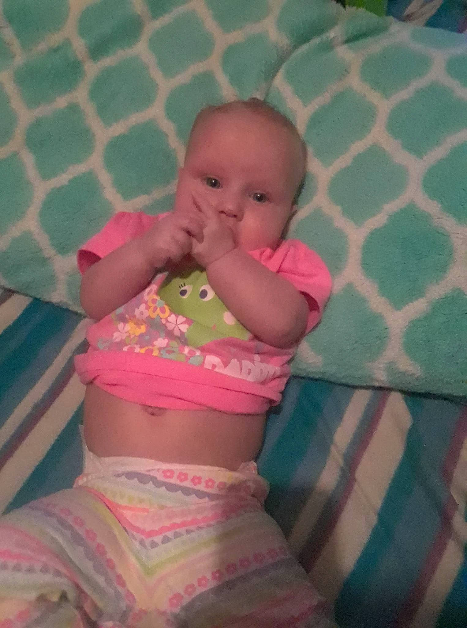 Hannah joined the competition — help win amazing prizes! abdomen, arm, cheek, child, day, eye, finger, girl, hand, human_hair_color, infant, leg, mouth, nose, person, pink, product, sitting, skin, toddler