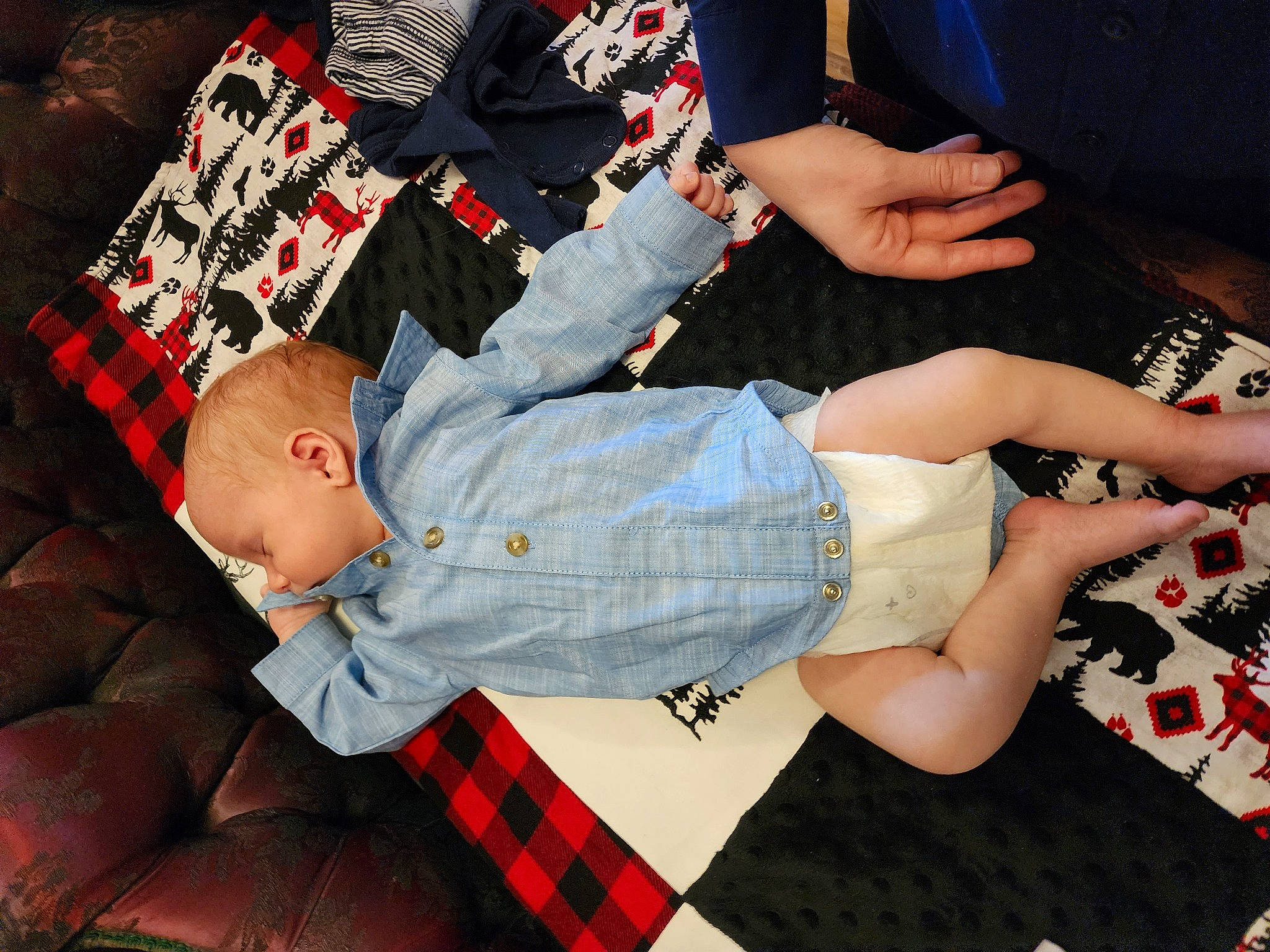 Damian joined the competition — help win amazing prizes! blue, child, comfort, denim, fun, hand, human_leg, knee, lap, leg, pattern, person, plaid, red, shorts, sleeve, t_shirt, tartan, textile, thigh