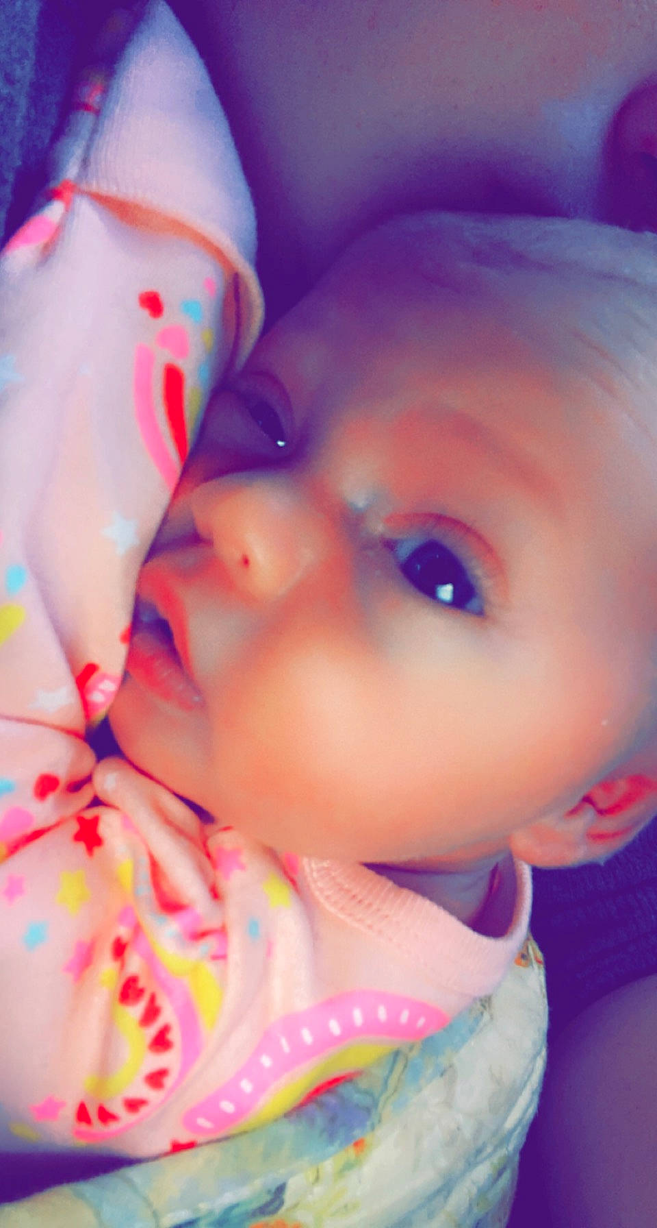 Emberly is registered to the contest to win money with this photo: baby, baby_toddler_clothing, cheek, cool, eye, eyelash, facial_expression, finger, fun, gesture, hand, happy, lip, mouth, nail, neck, nose, person, pink, skin