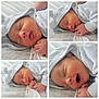 Lyam is registered to the contest to win money with this photo: baby, newborn, infant, sleeping, yawning, collage, hooded_towel, blanket, hand, tiny_hand, cozy, portrait, close_up, mattress, soft_texture, face, skin, clothing, peaceful, nursery
