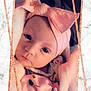 baby, blanket, bow, child, closeup, cute, expression, eyes, face, frame, headband, indoors, infant, marble, newborn, pink, portrait, soft, warm, wrapped