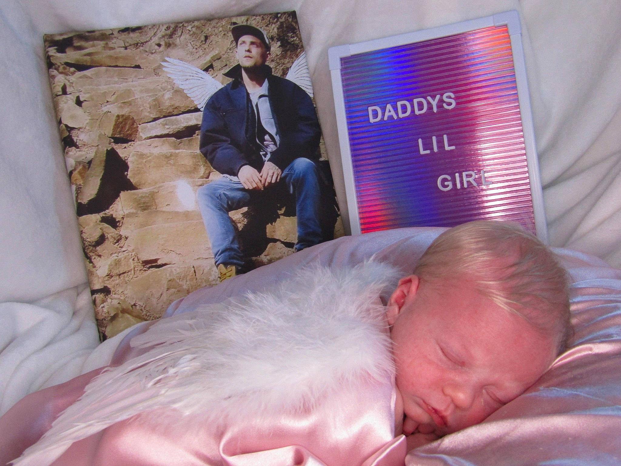 Chevelle joined the competition — help win amazing prizes! bed, bedding, bedtime, child, comfort, couch, event, formal_wear, fur, headwear, leisure, linens, magenta, nap, organ, person, room, sitting, sleep, textile