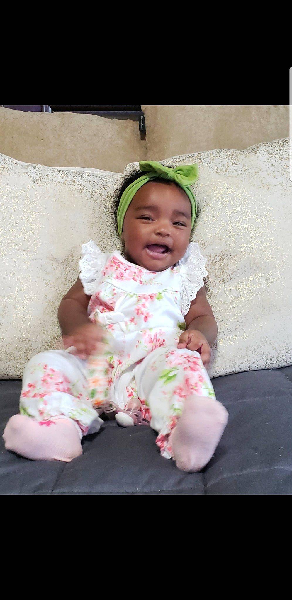 Alaya joined the competition — help win amazing prizes! baby, baby_products, baby_toddler_clothing, cheek, child, hair_accessory, headgear, headwear, person, pink, play, product, sitting, smile, toddler