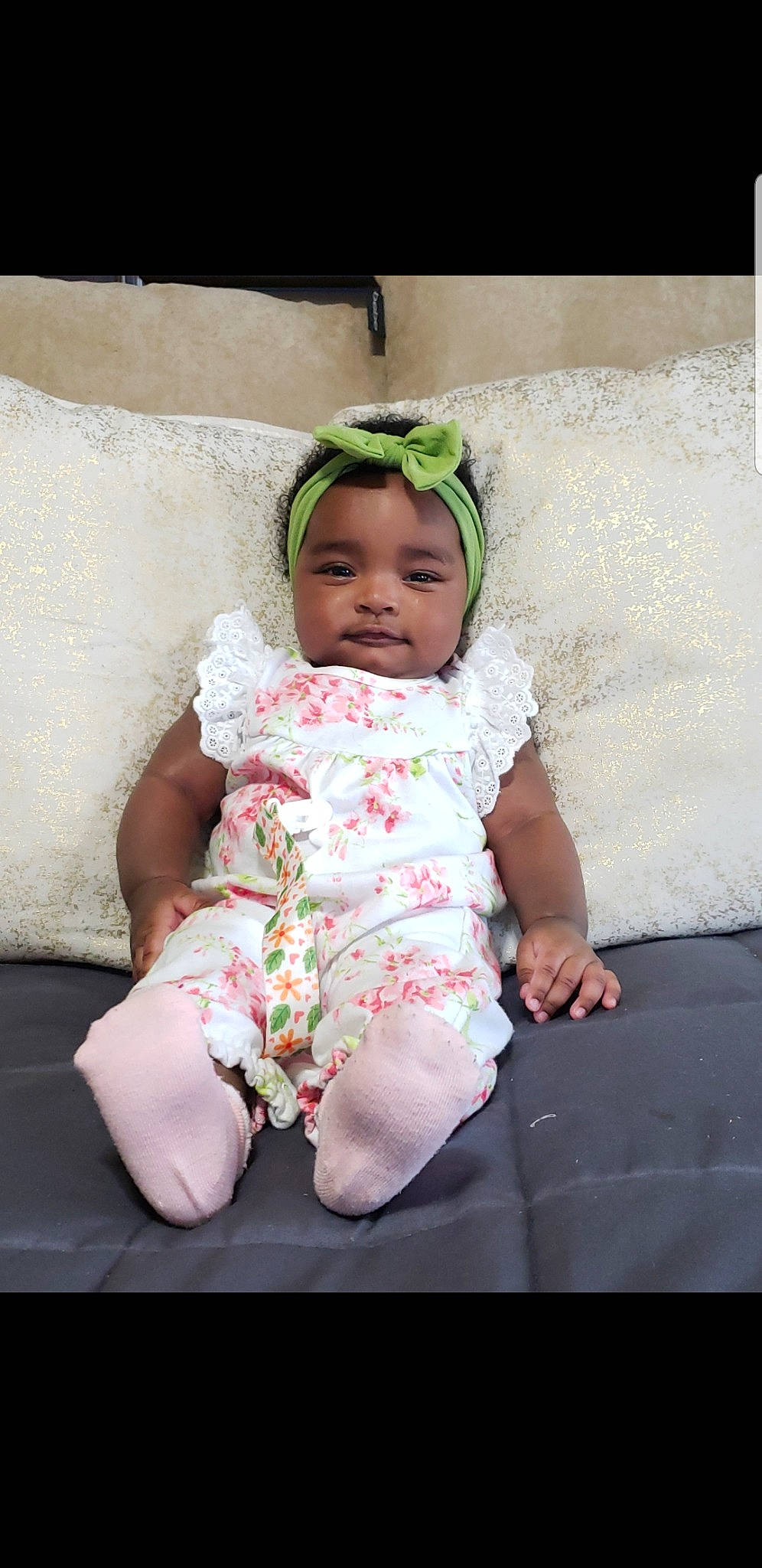 Alaya joined the competition — help win amazing prizes! baby, baby_products, baby_toddler_clothing, cheek, child, hair_accessory, headgear, headwear, person, pink, product, sitting, smile, toddler