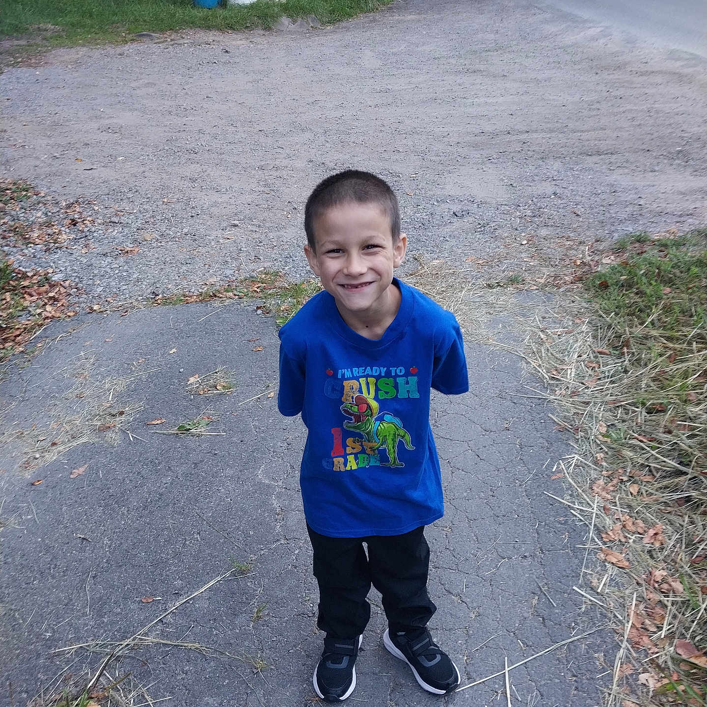 Samuel joined the competition — help win amazing prizes! boy, child, city, clothing, face, footwear, head, male, pants, path, person, photography, portrait, road, shoe, shorts, sneaker, street, t_shirt, walking