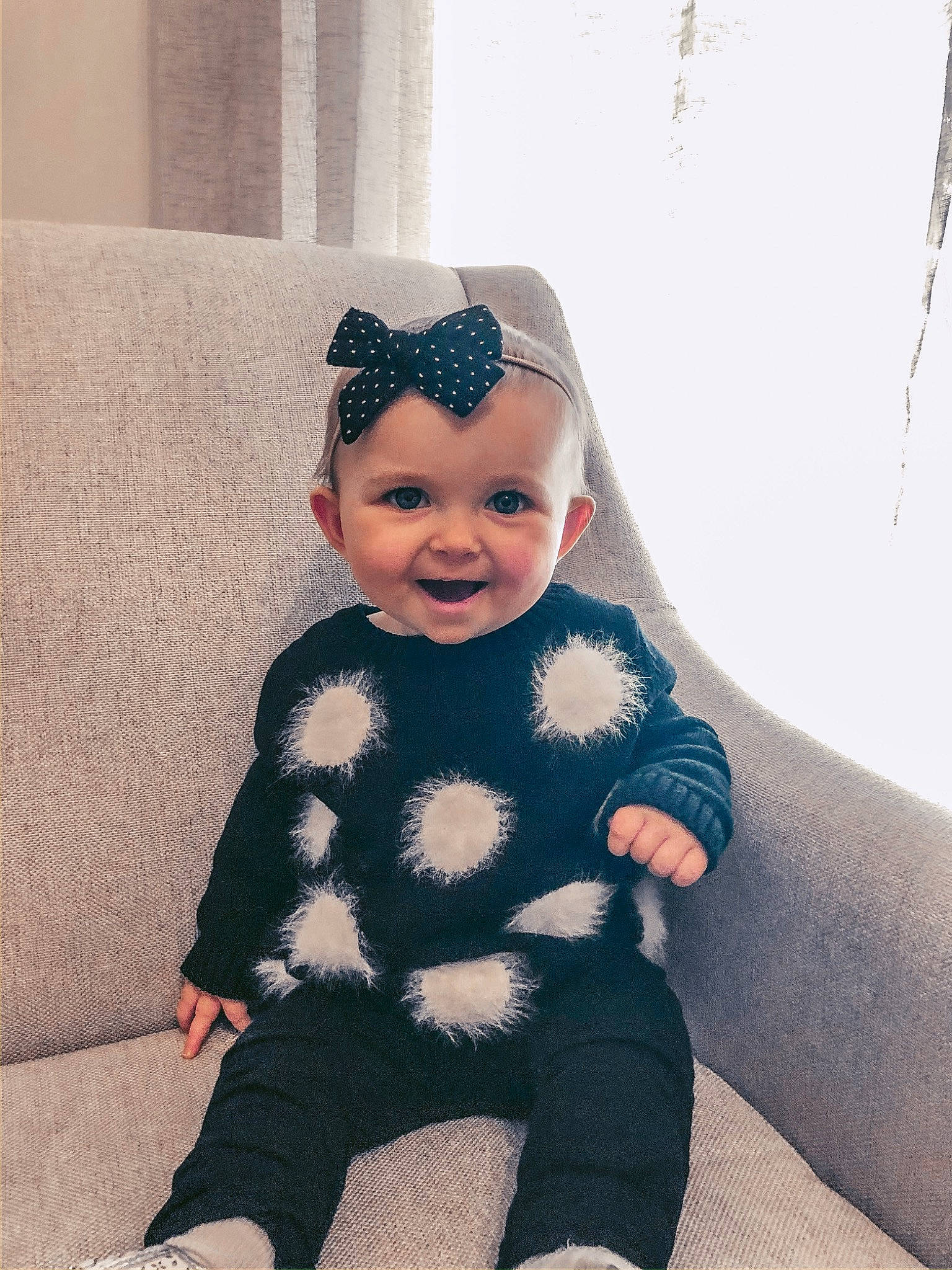 Roxie is registered to the contest to win money with this photo: baby, baby_toddler_clothing, child, costume_accessory, design, ear, eye, face, fashion_accessory, fur, hair_accessory, head, headgear, headpiece, joy, lip, outerwear, person, photography, skin