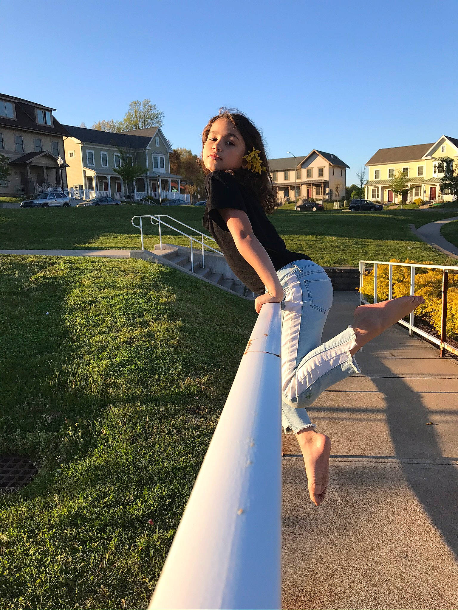 Kelli is registered to the contest to win money with this photo: city, denim, electric_blue, flash_photography, fun, grass, happy, human_leg, landscape, leisure, people_in_nature, person, plant, recreation, sky, street_fashion, sunlight, thigh, tree, waist