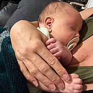 Luka joined the competition — help win amazing prizes! baby, sleeping, pacifier, hand, adult, blanket, cozy, skin, infant, closeup, comfort, rest, peaceful, holding, human, portrait, newborn, arm, fingers, foot