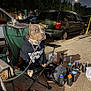 Rock Welsh joined the competition — help win amazing prizes! bag, canine, chain, chair, concrete, dog, hoodie, leash, night, outdoor, parked_cars, pavement, pet, pitbull, sidewalk, spray_paint_cans, street, streetlight, trees, urban