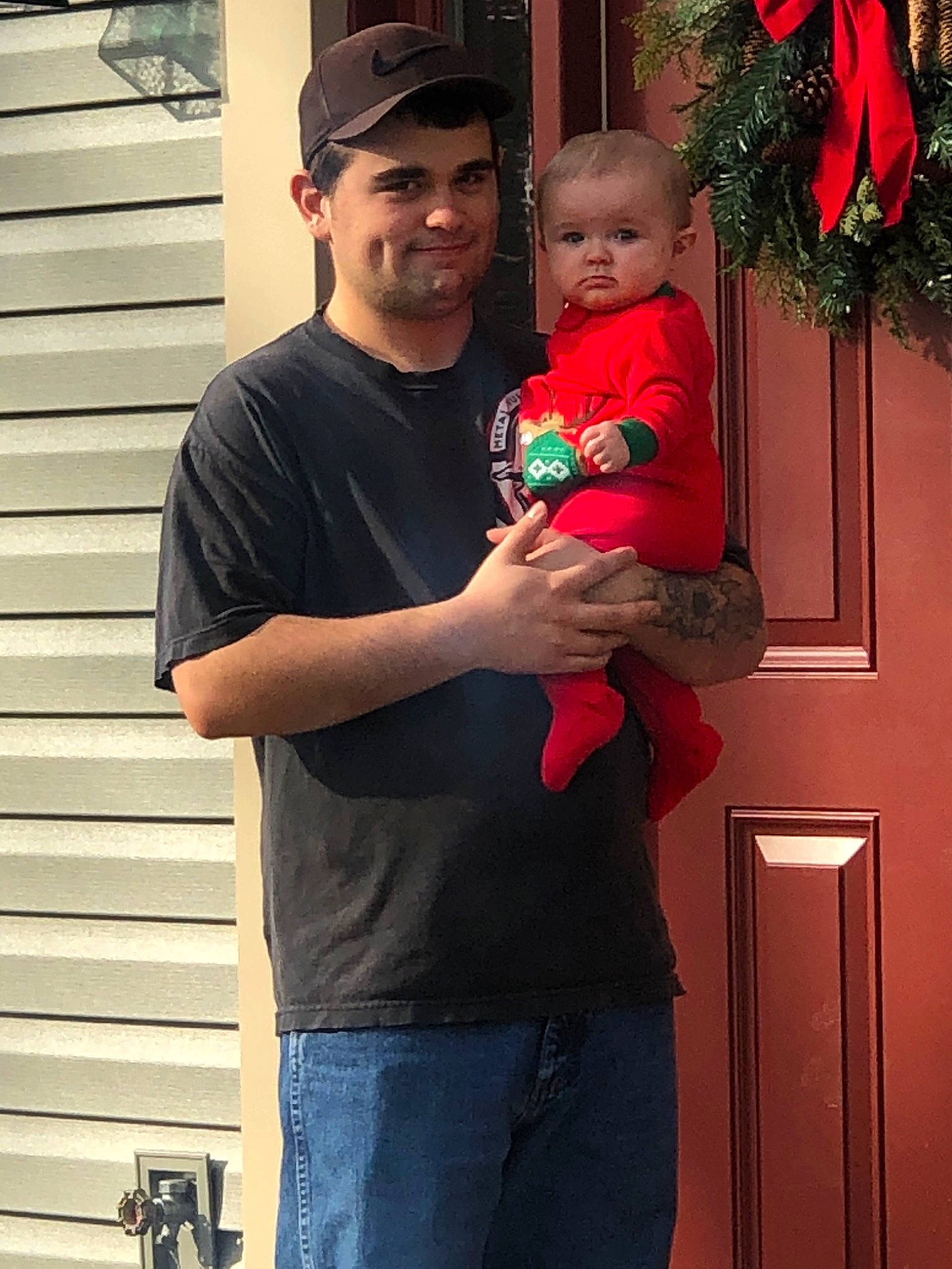 Allyson joined the competition — help win amazing prizes! abdomen, arm, child, christmas, family, father, holiday, home, joy, leg, male, muscle, people, person, photography, red, shoulder, smile, standing, t_shirt