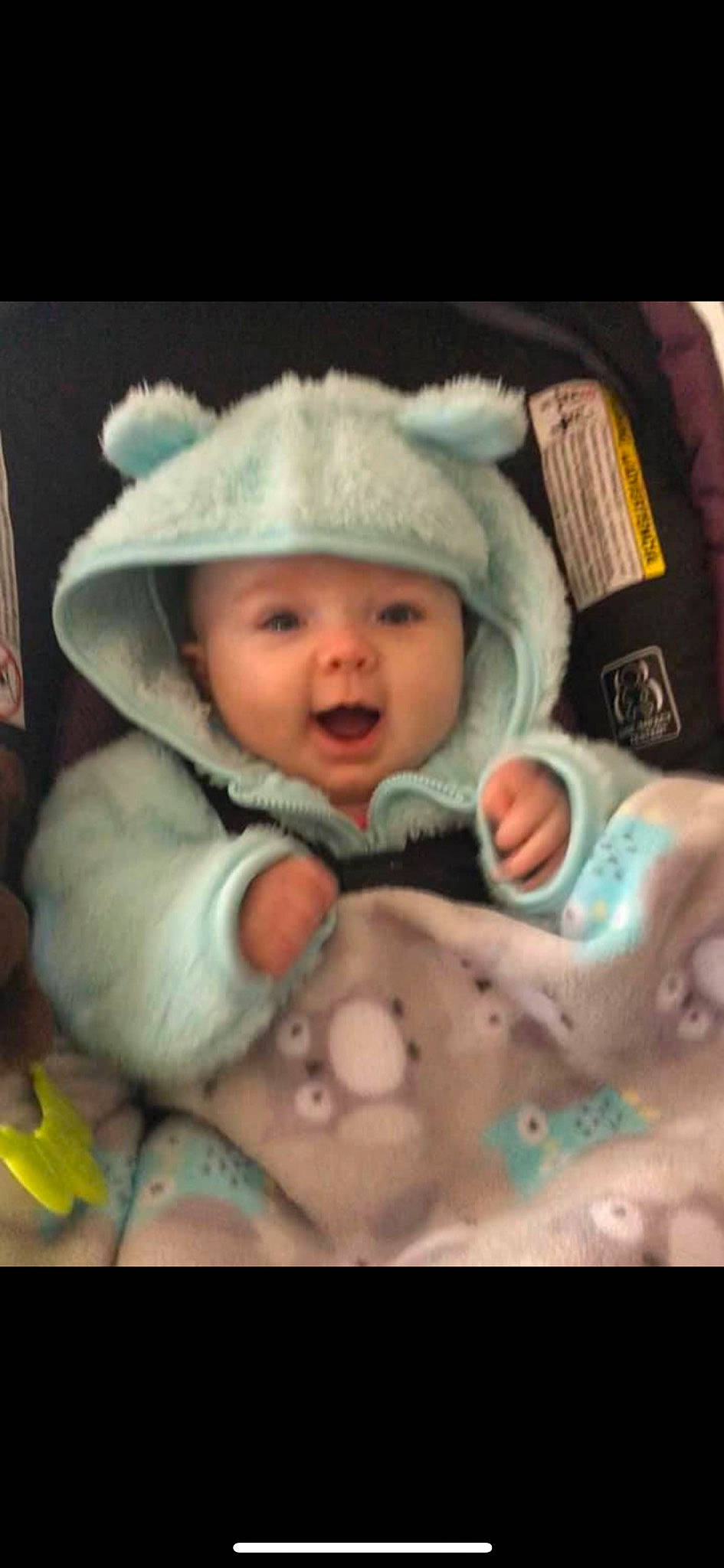 Allyson is registered to the contest to win money with this photo: baby, bedtime, cheek, child, headwear, person, photo_caption, photomontage, smile, toddler