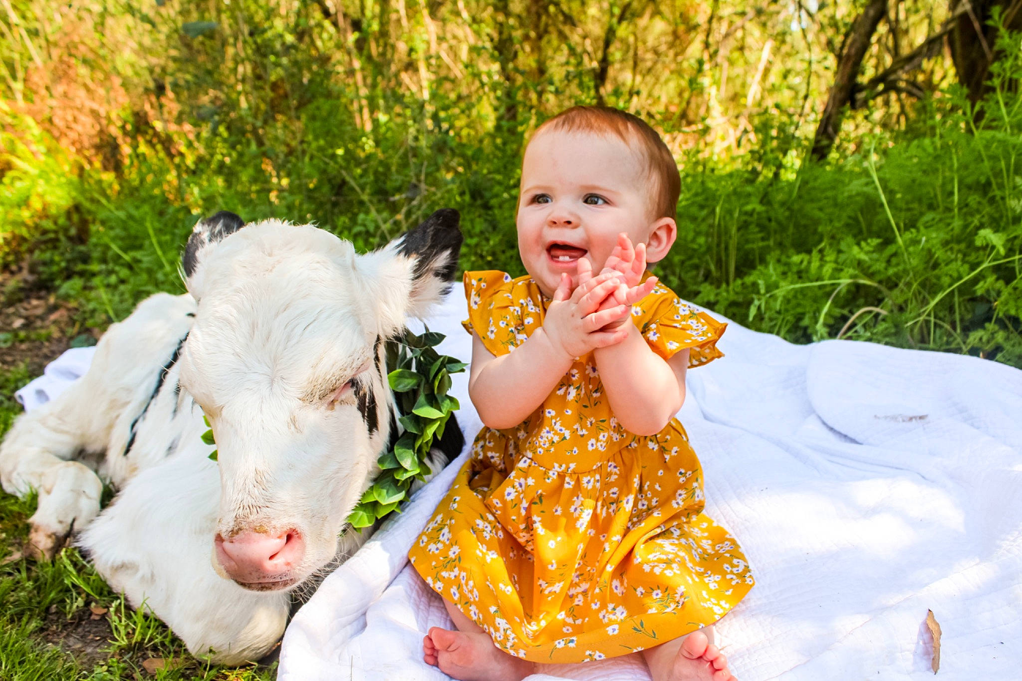 Emma joined the competition — help win amazing prizes! baby, baby_toddler_clothing, botany, child, dress, fun, grass, grass_family, happy, head, leaf, leisure, mammal, nature, people_in_nature, person, photograph, plant, skin, smile