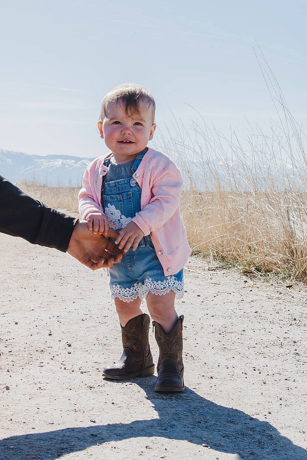 Alyvia joined the competition — help win amazing prizes! child, dress, electric_blue, finger, flash_photography, fun, gesture, grass, grassland, happy, joy, knee, leg, leisure, people_in_nature, person, shoe, shorts, sky, sleeve