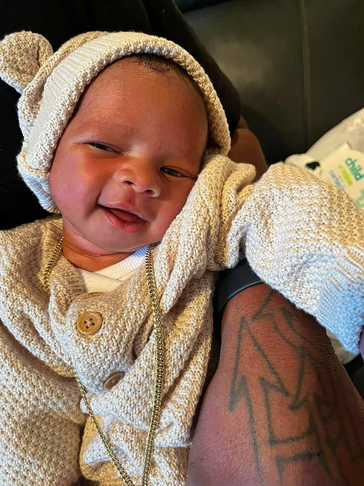 Amir joined the competition — help win amazing prizes! baby, baby_toddler_clothing, cap, cheek, chest, child, comfort, elbow, eye, fashion_accessory, happy, headgear, linens, lip, person, skin, sleeve, smile, textile, toddler